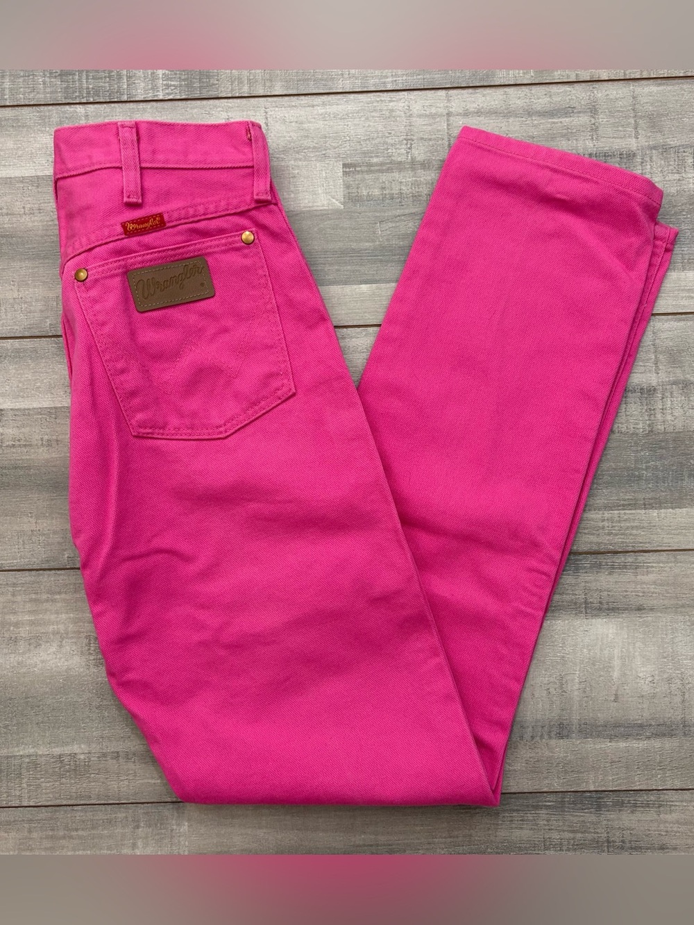 Vintage Wrangler Pink Denim Jeans Women’s 11 28x32 Made in USA Western Cowgirl